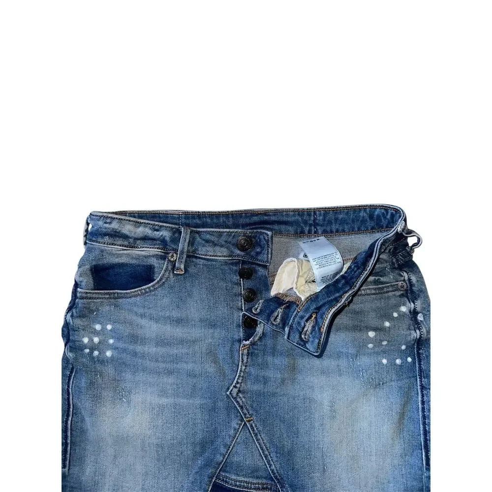 True Religion Skirt Mid Rise Exposed Buttonfly Size- W27 Blue
